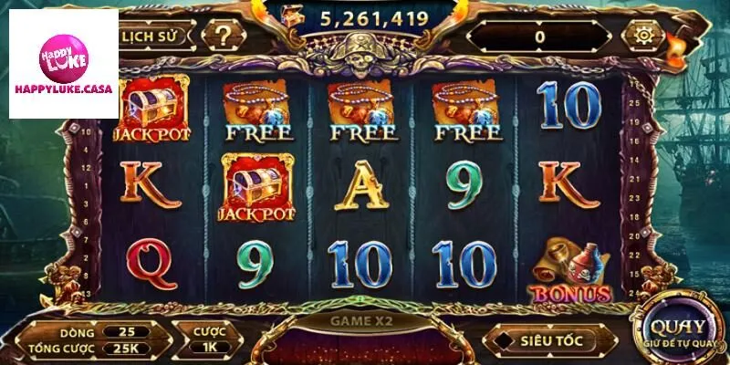 Cách chơi nổ hũ Pirate King tại Happyluke